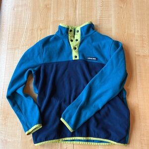 Kids Lands' End Teal and Navy Fleece Pullover